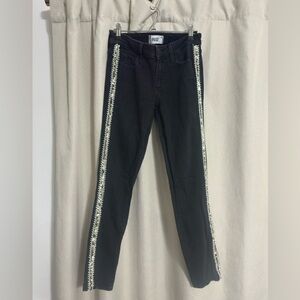 PAIGE Black Jeans with Embroidery Details Size 27